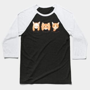 No Evil Cat - Ginger Cats Baseball T-Shirt